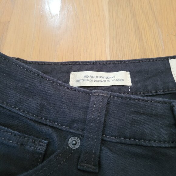 Universal Thread Jeans Mid Rise Curvy Skinny Black Denim Stretch Womens 10 30R - Picture 5 of 12